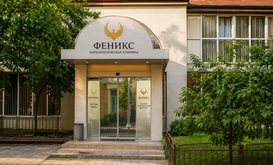 Вход в наркологическую клинику «Феникс» в Геленджике